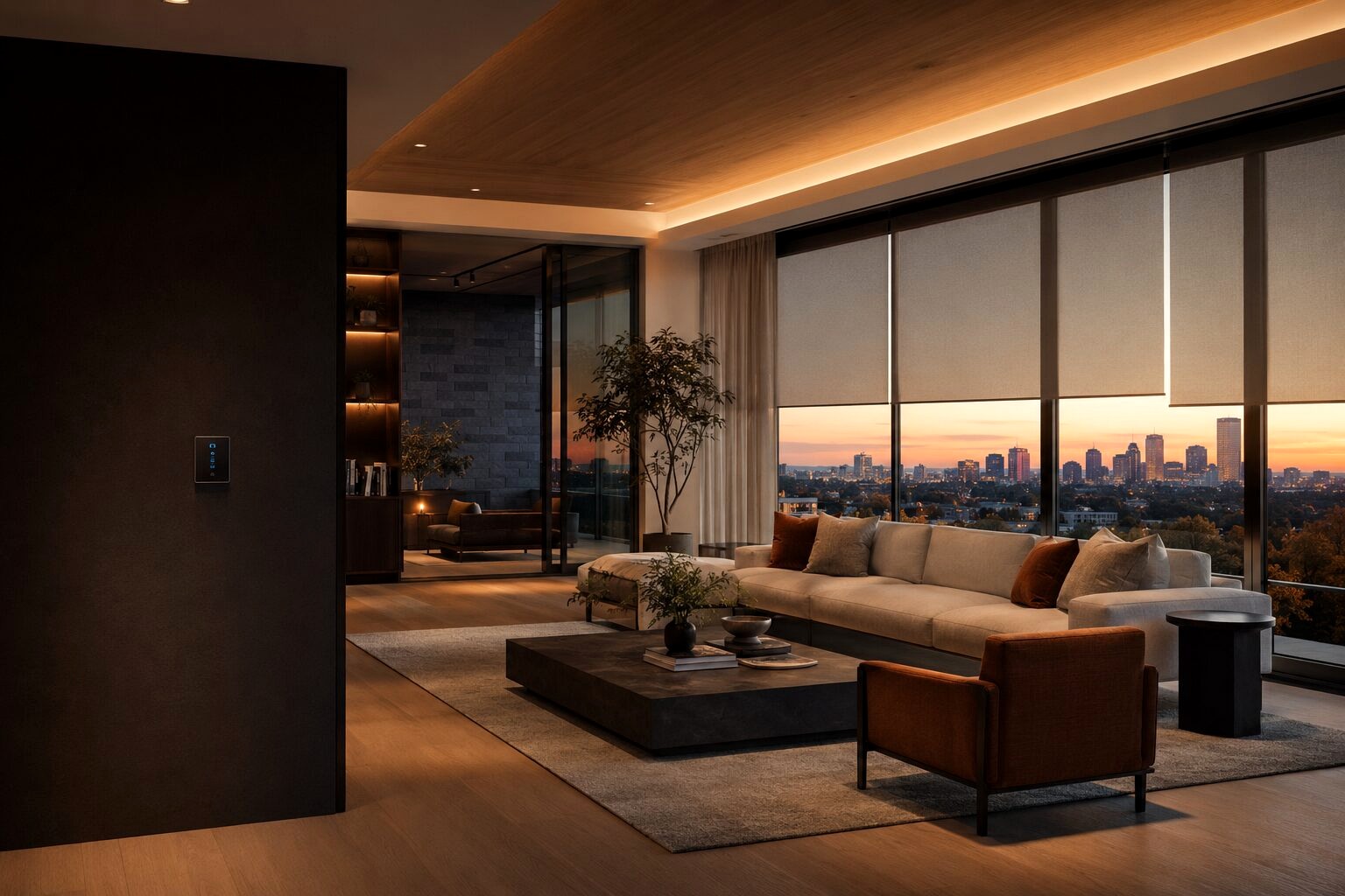 Motorized Window Shades designed and installed by Kelltech Systems